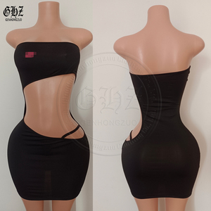 Nuovo Abito Mini Bodycon Rosa Baby con Spalline Halter Personalizzato Collezione <span class=keywords><strong>Primavera</strong></span> 2026, Scollo Quadrato Senza Maniche - Product Image 4