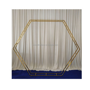 Gold Metal Frame Round Flower Stand <strong>Circle</strong> <strong>Balloon</strong> Wedding <strong>Arch</strong> for Wedding Stage Decoration - Product Image 2