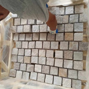 Trung Quốc tự nhiên màu xanh xám màu <span class=keywords><strong>Cobble</strong></span> đá pavers cho vườn Pathway hoặc lối đi sàn gạch - Product Image 3
