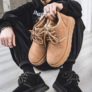 Botas de nieve de diseñador para hombre, nuevas botas altas con cordones y forro polar grueso para invierno, botas cálidas resbaladizas, botas informales para caminar para hombre - Product Image 1