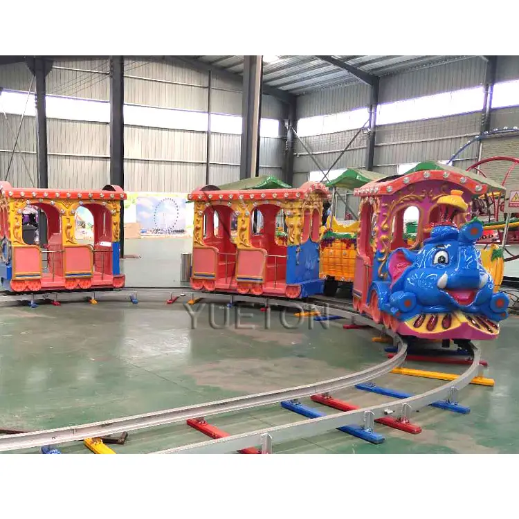 Amusement Oack Park Eerlijke Rit Kinderen 14 Zetels Kids Dierentuin Kiddie Auto Elektrische Mini Indoor Track Trein Met Spoor te rit Te Koop