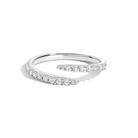 Bijoux minimalistes tendance, bague ouverte en argent sterling S925 avec diamants CZ pour femmes et hommes