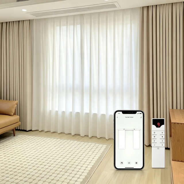 Bolaien Smart Motorized Blackout Curtains Compatible with Matter Protocol Alexa Apple Home APP Control for Living Room