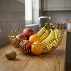 Fruit <b>Basket</b> 40x40x25cm Minimalist Design Kitchen <b>Storage</b> Container Durable Metal Wire <b>Mesh</b> Single Tier - Product Image 6