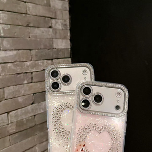 เคสโทรศัพท์มือถือลายเปลือกหอยไล่เฉดสีเพชร รุ่น Gradient Diamond Love สำหรับ iPhone 17 16 15 Pro Max ลายแมว KT น่ารัก ประดับกลิตเตอร์ กรอบกล้องการ์ตูน ฝาหลัง - Product Image 6
