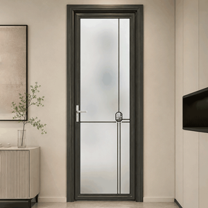 Porte battante moderne en aluminium avec vitrage Low-e, sécurité renforcée, sur mesure pour villa et salle de bain - Product Image 2