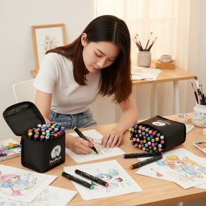 डबल टच अल्कोहल मार्कर 168 स्कूल ड्राइंग आपूर्ति और कलात्मक डिजाइन परियोजनाओं के लिए गर्म बिक्री - Product Image 3