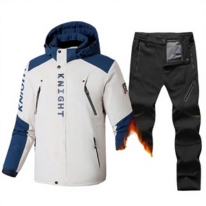Combinaison de ski décontractée pour homme, grande taille 9XL, veste et pantalon en polaire, fermeture éclair, coupe-vent, salopette de snowboard - Product Image 3