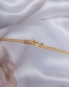 <b>Love</b> Knot Elegant Romantic Luxury Handcrafted Designer Statement Bracelet Interlinked Knot Motif Fashion Jewelry Gold T Danta - Product Image 5