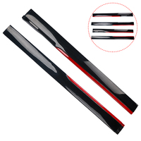 PUERXIN — jupes latérales universelles de voiture, accessoires de voiture, jupes latérales pare-choc en Fiber de carbone, séparateur de lèvre, Extensions linéaires de fond latéral