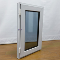 Fenêtre à battant en PVC de style américain au design moderne, double vitrage, moustiquaire horizontale en acier inoxydable, économie d'énergie et isolation thermique