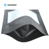 Personnalisé Imprimé 2 lb Noir Mat Stand Up Pochette Rescellable de Serrure de Fermeture Éclair de Papier D'aluminium De Mylar Sacs D'emballage de Farine avec Givré fenêtre