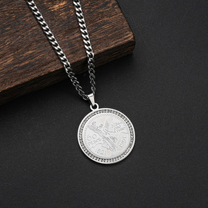 MECYLIFE Moneda Mexicana Centenario Mexicano Moneda 50 Pesos Colgante Cadena Medalla Collar Acero Inoxidable Collar Hombre - Product Image 3