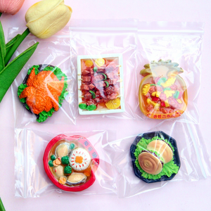 Aimants de réfrigérateur en résine peinte, imitation aliments : nouilles, côtes, hot pot. Aimants mignons pour réfrigérateur, artisanat magnétique rétro. - Product Image 2