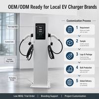 EONDRIVE Nouvelle borne de recharge AC pour véhicules électriques, double pistolet 2*7kW, GBT, système de paiement OCPP, 400V, IP54, pour la maintenance et la recharge des véhicules électriques en showroom