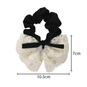 ที่คาด<span class=keywords><strong>ผม</strong></span>ลูกไม้แบบกำหนดเอง โบว์ผูกผมสองชั้น ยางยืดปักลายสไตล์เกาหลีแบบเรโทร สำหรับเด็กผู้หญิง เครื่องประดับผมแบบอ่อนโยน - Product Image 1