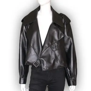 Real leather lady jackets popular style genuine leather coats for women