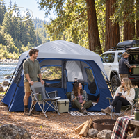 Tente familiale à parois droites Kawagebo Kamp (KK) pour 6 personnes avec sac de transport pour le camping en voiture, la randonnée et les activités de plein air