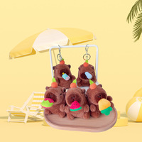 Pendentif en peluche Capybara pleurant le plus vendu, jouet rotatif en forme de coquille de tortue, breloque de sac, rembourrage en coton PP, pour les plus de 14 ans, vente en gros