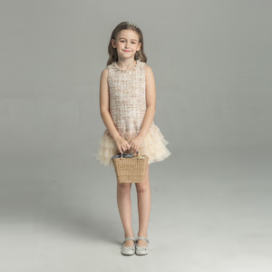 Robes d'été sans manches en coton pour petites filles, style princesse, avec appliques, coupe mini trapèze - Product Image 6