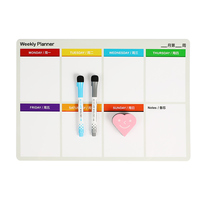 Planificateur pliable interactif magnétique personnalisable en PET, surface réutilisable et inscriptible pour l'organisation à la maison et au bureau