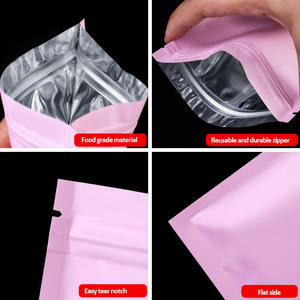 Alüminyum folyo kilitli gıda paket küçük koku geçirmez PE plastik torba mat Finish pembe ile suşi ve evcil hayvan gıda için - Product Image 4