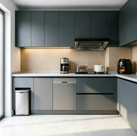 Meubles de cuisine modulaires gris modernes et minimalistes sur mesure pour toute la maison, solutions de meubles de cuisine de luxe complètes pour condos – Offre spéciale USA