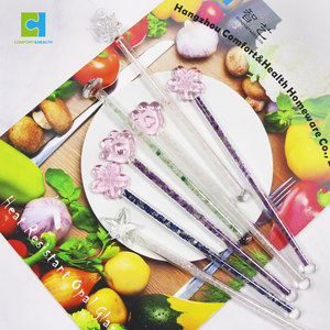 C & H Vente en gros Agitateur à <span class=keywords><strong>café</strong></span> en verre <span class=keywords><strong>réutilisable</strong></span> personnalisé Agitateur à <span class=keywords><strong>café</strong></span> avec cristal naturel infusé - Product Image 1