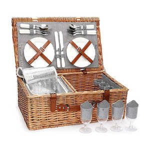 Cesta de Picnic Rectangular de Mimbre Ecológica y Económica, Juego de Almacenamiento con Logotipo Personalizado en Color, Multifuncional, Nevera Portátil para Camping 4 - Product Image 1