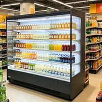 Vitrina Refrigerada con Cortina de Aire para Frutas y Carnes, Refrigerador Comercial Pequeño, Congelador Vertical de Exhibición