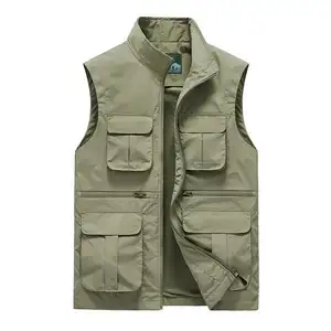 Outdoor Fishing Vests Breathable Multi Pocket Mesh Jackets Vest Army Green Fish Vest Fishing Wear