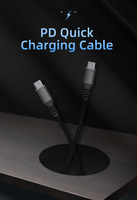 Câble de charge rapide 2-en-1 USB-C vers USB-C, design en maille filet, 60W PD, tressé en nylon, pour iPhone 16 17