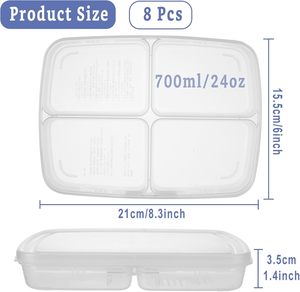 Multi-purpose <b>Plastic</b> Transparent PP Stackable Rectangle Baby Preservation Food Storage <b>Box</b> with Cover 6-10L Capacity - Product Image 2