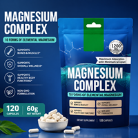 Kapsul Magnesium Kompleks OEM Label Pribadi Penyerapan Tinggi Magnesium Relaksasi Otot Dukungan Tidur Pabrik GMP Grosir Vegan Non GMO