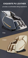 Fauteuil de massage de luxe à mécanisme 3D, rail à 5 sections de 120 cm, bras oscillant flexible, zéro espacement mural, 8 programmes automatiques