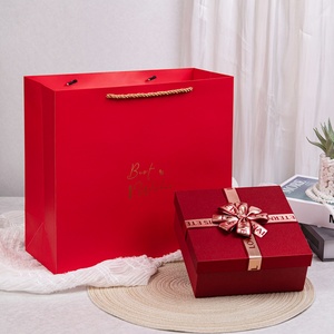 Custom Logo Luxury Wedding <b>Gift</b> <b>Boxes</b> Magnetic Lid <b>Red</b> Black Bowknot Cardboard Rigid <b>Boxes</b> Embossing Recycled Materials - Product Image 2