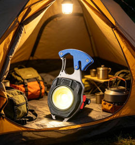 Wholesale OEM Carabiner COB <b>LED</b> Work Light USB Rechargeable Waterproof <b>Flashlight</b> with Bottle Opener for Outdoor Camping Emergen - Product Image 2