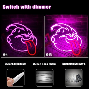 Majin Buu LED Enseigne au néon, Applique murale animée à intensité variable alimentée par USB pour la salle de jeux, Man Cave, le cinéma et la décoration d'un ventilateur d'émission de télévision - Product Image 6