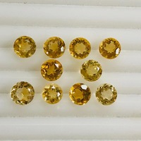 Topaze Anneau Visage Topaze Gemme À Facettes Cristal Rond Propre Pierre Nue Chaleur Quartz Machine Coupe Support Détection Naturel Super Star