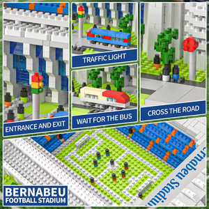 Juego de Bloques de Construcción 3D, Arquitectura Mundialmente Famosa, Estadio de Fútbol, Campo, Bloques de Construcción de Partículas Pequeñas, Juguetes de Ensamblaje DIY - Product Image 4