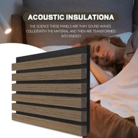 Placage de bois Mdf sel en bois PET lamelle décorative panneau mural acoustique