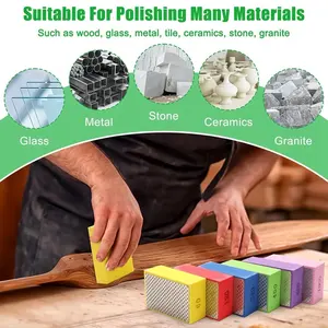 Personalizzabile 90*55mm lucidatura diamante per carrozzerie lucidare a mano piastrelle di ceramica vetro smerigliatura blocchi 60 #100 #200 #400 # - Product Image 5