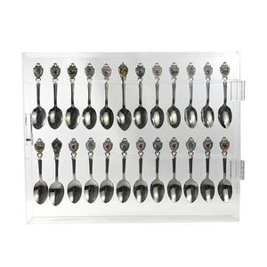 Acrílico transparente 24 cucharadita Colector <span class=keywords><strong>Vitrina</strong></span> Puerta magnética Cuchara Estante Colgante <span class=keywords><strong>de</strong></span> pared o caja <span class=keywords><strong>de</strong></span> escaparate <span class=keywords><strong>de</strong></span> escritorio - Product Image 3