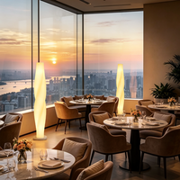 Lampadaire sur mesure, design personnalisé, luminaire sur pied pour hôtel de luxe, complexe hôtelier, avec impression de logo, design de marque, luminaires
