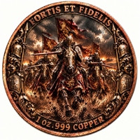Pièce de monnaie en relief 3D en cuivre massif 0,999, représentant une charge de cavalerie lourde avec des lances nivelées et des drapeaux de lion sur un terrain boueux et écrasé, cadeau