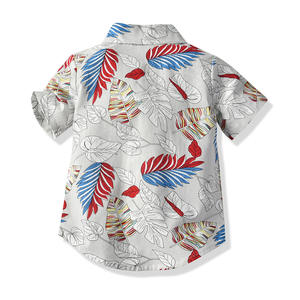 Ensemble short hawaïen pour bébé garçon de <span class=keywords><strong>1</strong></span> à 7 ans, haut à manches courtes fleuri + costumes courts pour bébé KBLS-001 - Product Image 3