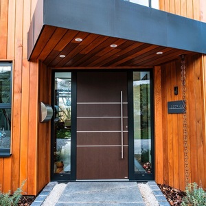Portes pivotantes de luxe en aluminium, double vitrage trempé, isolation thermique, résistantes au feu, pare-balles, garantie 5 ans pour villas modernes - Product Image 5