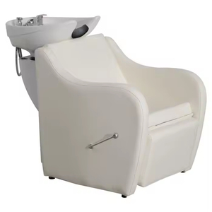 Stile moderno Shampoo Stazione Hairdressing posteriore sedia lavabo in ceramica in pelle sintetica <span class=keywords><strong>testa</strong></span> Spa letto per il lavaggio dei capelli - Product Image 4