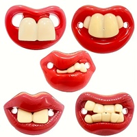 Jouet à mâcher amusant en forme de sucette, jouets à lancer, lèvres rouges, base blanche