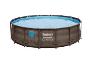 <span class=keywords><strong>Bestway</strong></span>-Piscina <span class=keywords><strong>redonda</strong></span> de ratán 56725, bomba de filtro estándar europeo, grande, para exteriores - Product Image 2